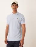 [Lyle & Scott] Lyle & Scott linen blend polo in light blue XS Light Blue