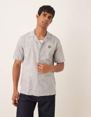 Lyle & Scott Linen Blend Relaxed Camp Collar Oxford Shirt
