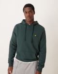 [Lyle & Scott] Lyle & Scott logo hoodie in dark green XS Green