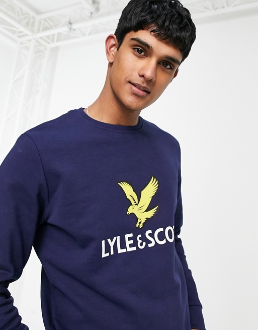 Lyle & Scott logo sweatshirt in navy