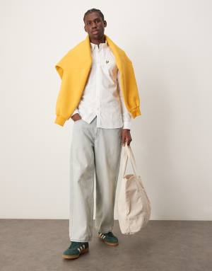 Lyle & Scott long sleeve oxford shirt in white