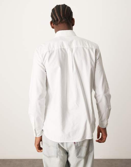Lyle & Scott long sleeve oxford shirt in white | ASOS