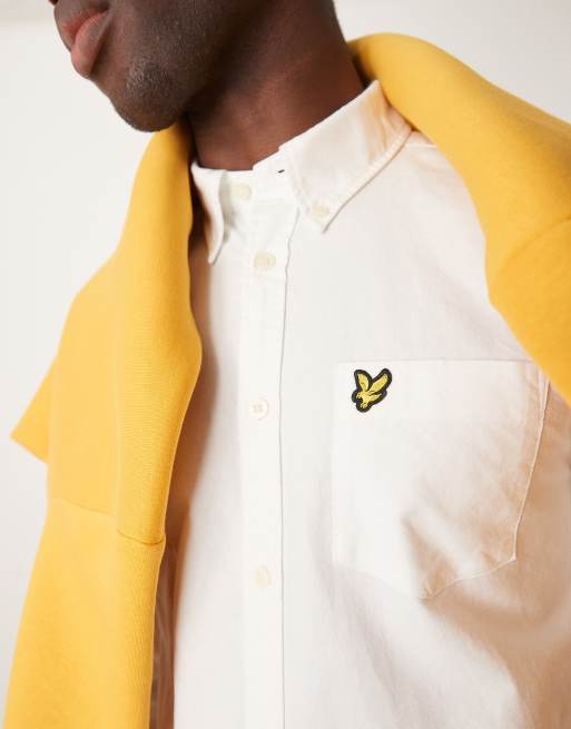 Lyle & Scott long sleeve oxford shirt in white  , 3 of 4