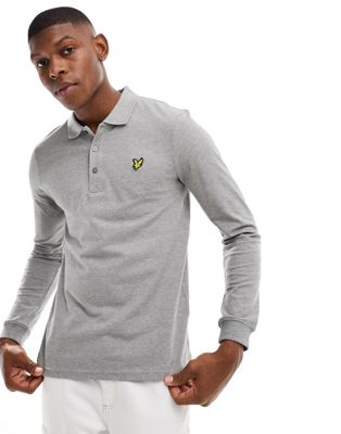Lyle & Scott Long Sleeve Polo Shirt in Grey - ASOS Price Checker