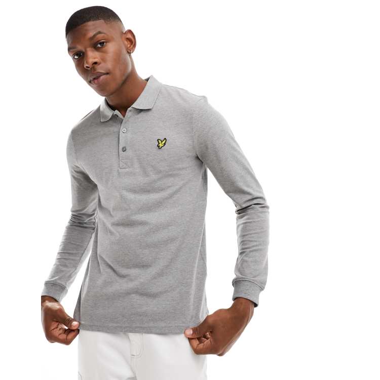 Lyle Scott Long Sleeve Polo Shirt in Grey ASOS