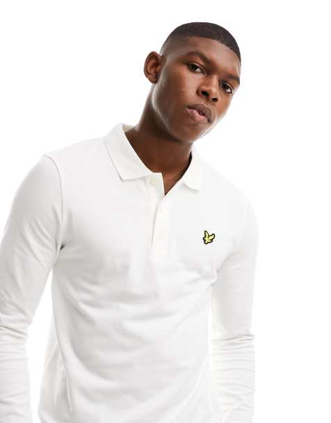 Lyle & Scott Long Sleeve Polo Shirt in White   
