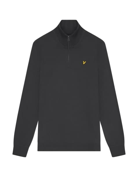 Lyle & Scott  loopback quarter zip sweat in  gunmetal - view 1
