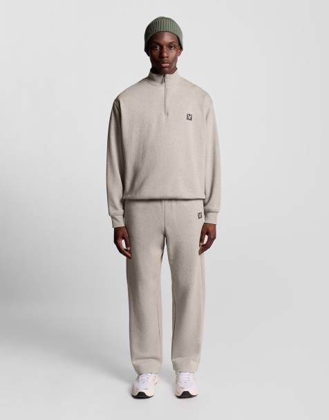 Lyle & Scott loungewear 1/4 zip sweatshirt in  oatmeal marl - view 1