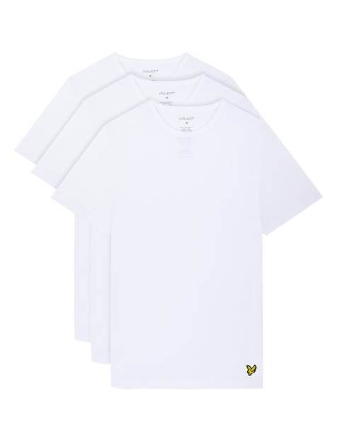 Lyle & Scott Loungewear basic 3 pack t-shirt in 626 white - view 1