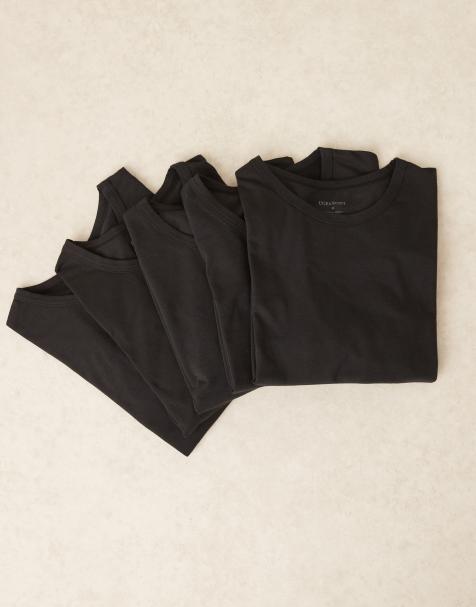 Lyle & Scott Loungewear basic 5 pack t-shirt in  jet black   