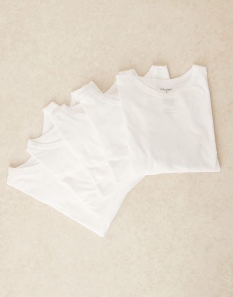 Lyle & Scott Loungewear basic 5 pack t-shirt in  white   