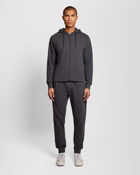 Lyle & Scott Loungewear lightweight cuffed lounge jogger in w635 gunmetal - view 1