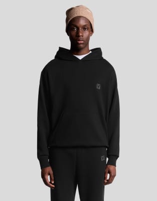 Lyle & Scott loungewear pullover hoodie in jet black