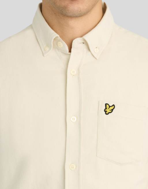 Lyle & Scott LS camicia in flanella tinta unita grigio Whitecap, 4 di 7