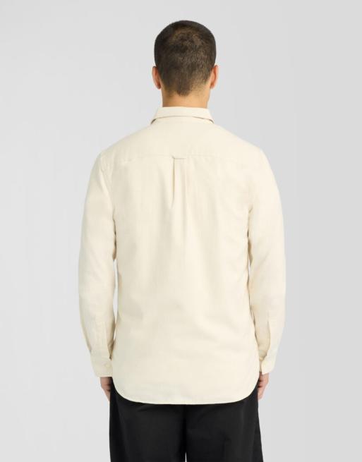 Lyle & Scott Ls geweven effen flanellen overhemd in witgrijs, 5 van 7