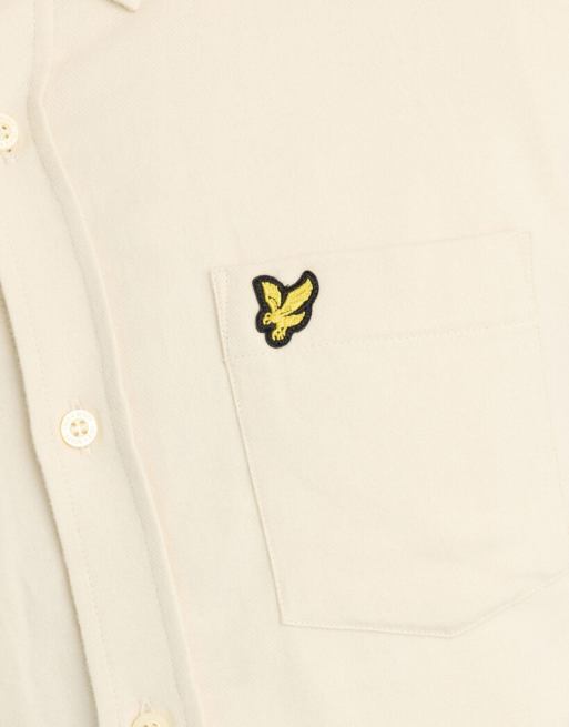 Lyle & Scott Ls geweven effen flanellen overhemd in witgrijs, 7 van 7