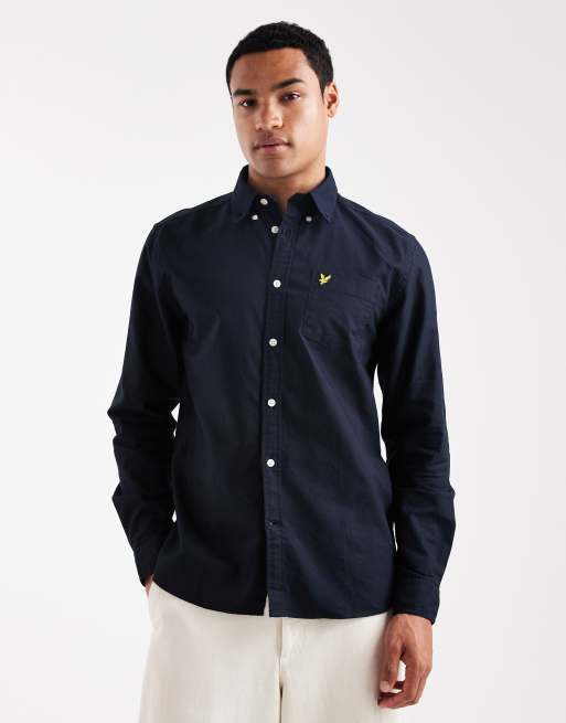 Lyle & Scott Ls  plain oxford shirt in  dark navy 
