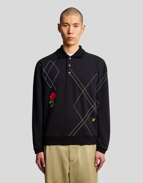 Lyle & Scott Ls polo shirt l&s x georgina hunt polo shirt in z865 jet black - view 1