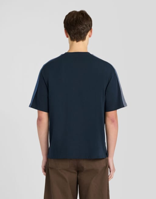 Lyle & Scott Ls t-shirt a righe con nastro, blu navy scuro, 4 di 6