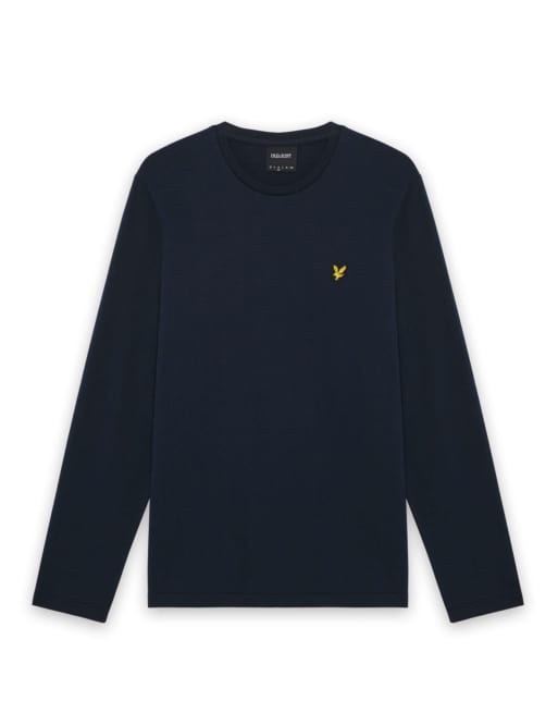 Lyle & Scott Ls t-shirt boxy fit long sleeve t-shirt in dark navy, 5 of 6