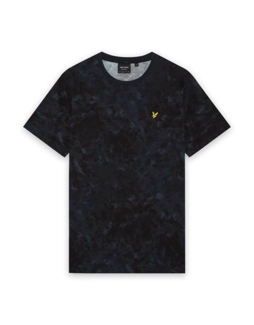 Lyle & Scott Ls t-shirt digital animal print script t-shirt in z271 dark navy, 5 of 6