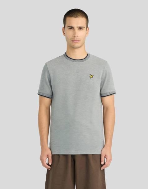 Lyle & Scott Ls t-shirt static marl interlock t-shirt in light grey marl - view 1