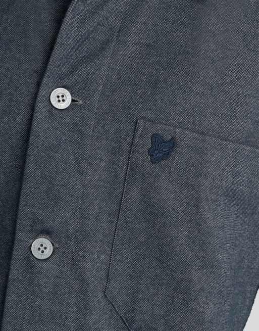 Lyle & Scott Ls woven shirts brushed cotton overshirt in z271 dark navy, 5 of 5