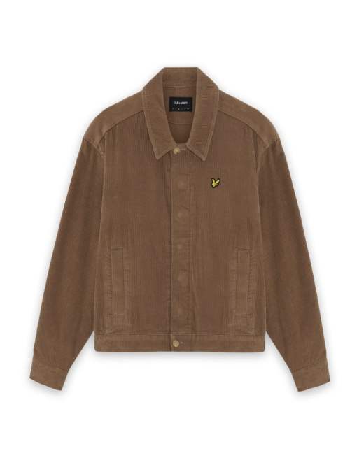 Lyle & Scott Ls woven shirts cord collared jacket in y304 muted taupe, 5 of 6