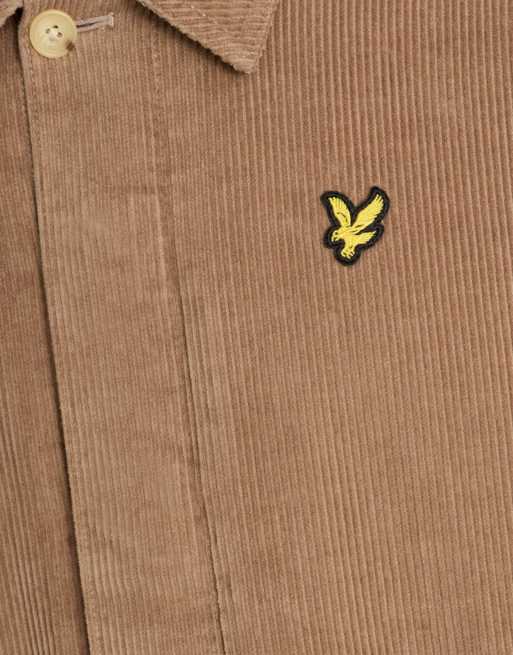 Lyle & Scott Ls woven shirts cord collared jacket in y304 muted taupe, 6 of 6