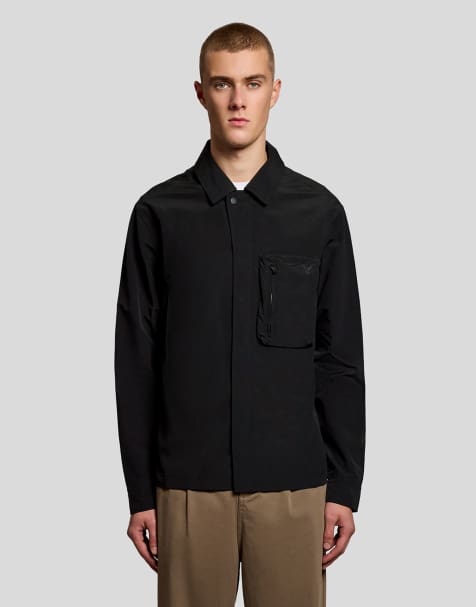 Lyle & Scott Ls woven shirts lightweight ripstop overshirt in z865 jet black - view 1