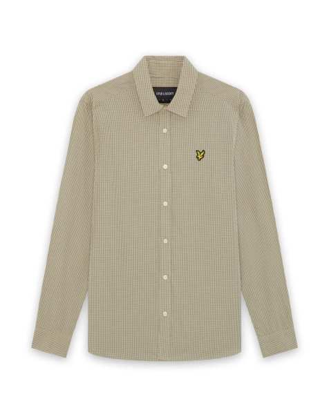 Lyle & Scott Ls woven shirts micro windowpane shirt in w870 cove - view 1