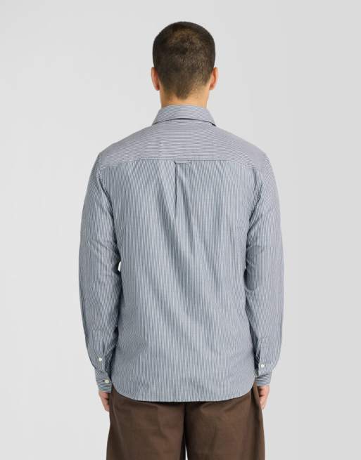 Lyle & Scott Ls woven shirts pinstripe shirt in z271 dark navy, 4 of 6