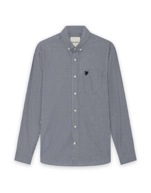 Lyle & Scott Ls woven shirts pinstripe shirt in z271 dark navy, 5 of 6