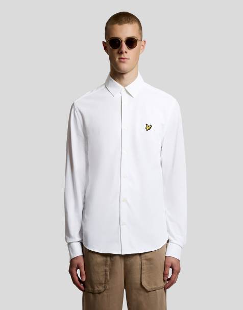 Lyle & Scott Ls woven shirts pique jersey shirt in 626 white