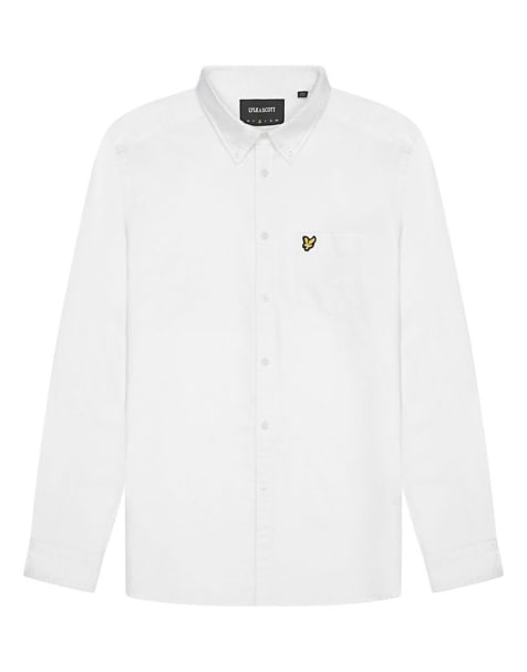 Lyle & Scott Ls woven shirts plain oxford shirt in 626 white - view 1
