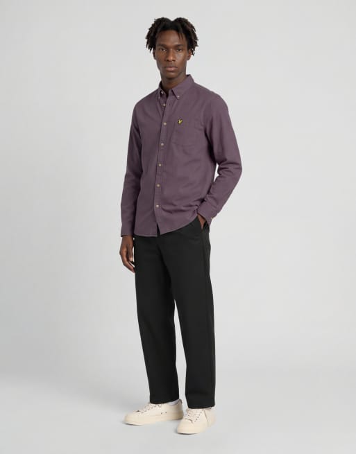Lyle & Scott Ls woven shirts plain oxford shirt in y300 haze purple, 2 of 5