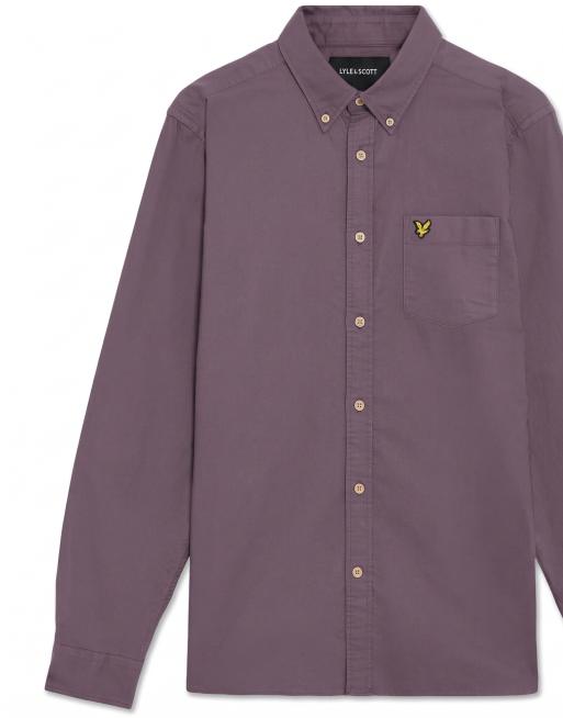 Lyle & Scott Ls woven shirts plain oxford shirt in y300 haze purple, 5 of 5