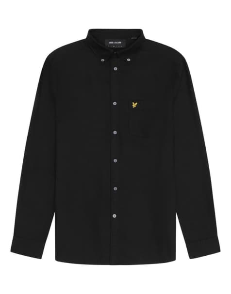 Lyle & Scott Ls woven shirts plain oxford shirt in z865 jet black - view 1