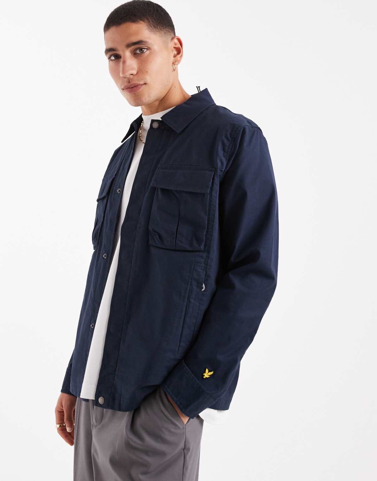 Lyle & Scott Ls woven shirts ripstop overshirt in z271 dark navy