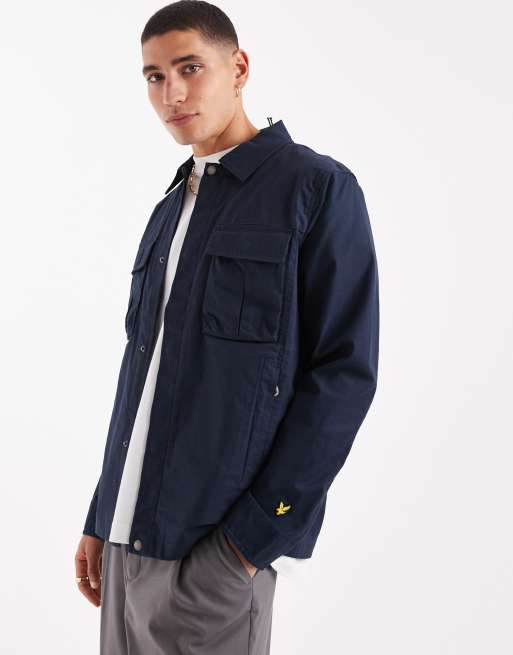 Lyle & Scott Ls woven shirts ripstop overshirt in z271 dark navy