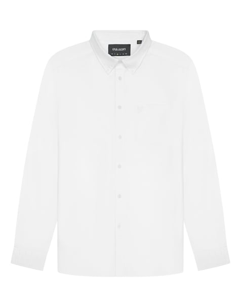 Lyle & Scott Ls woven shirts tonal eagle plain oxford shirt in 626 white - view 1