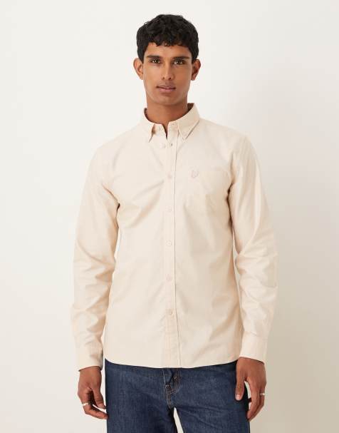 Lyle & Scott Ls woven shirts tonal eagle plain oxford shirt in x891 pink tint - view 1