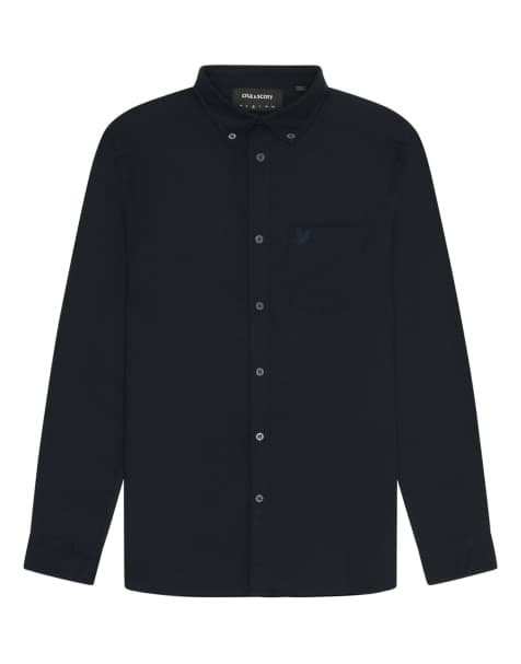 Lyle & Scott Ls woven shirts tonal eagle plain oxford shirt in z271 dark navy - view 1