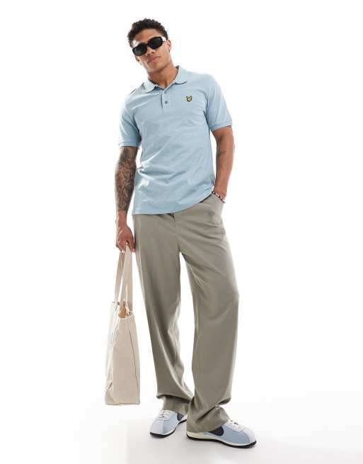 Lyle & Scott - Løstsiddende polotrøje med ikonisk logo i lyseblå, 3 af 4