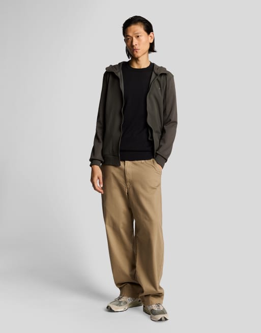Lyle & Scott - Maglione girocollo nero corvino tono su tono super sottile  , 2 di 7