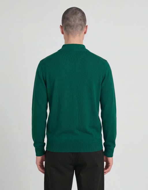 Lyle & Scott - Maglione lavorato a maglia di media pesantezza con scollo a V verde, 4 di 6