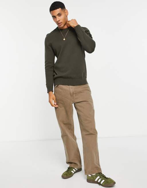 Lyle & Scott - Maglione lavorato casual verde con etichetta con logo sulla manica  , 4 di 4