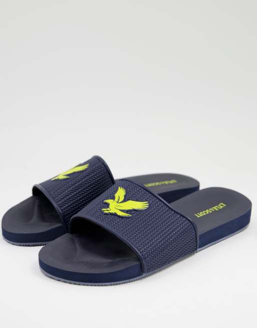 Lyle & Scott - marineblå badesandaler med Eddie logo
