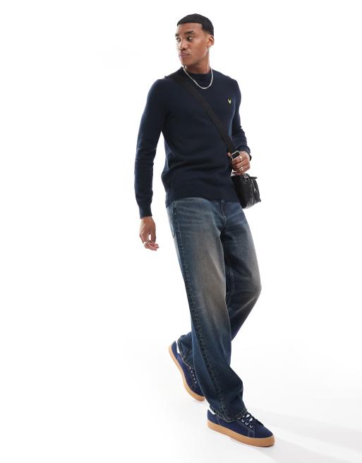 Lyle & Scott merino jumper in dark navy  , 4 of 4