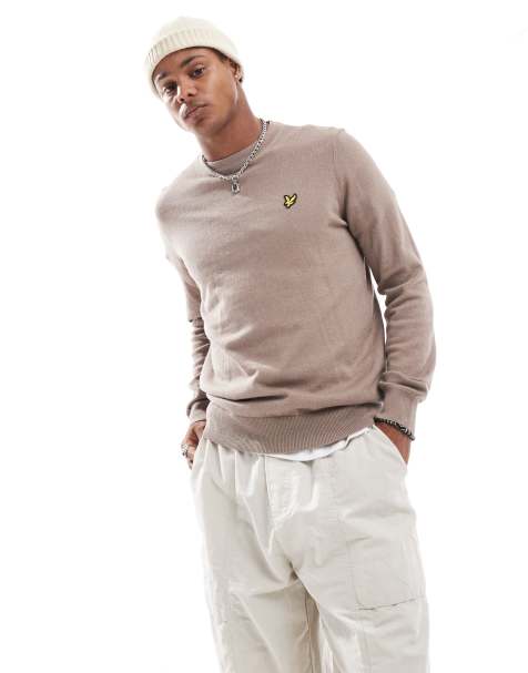Lyle & Scott merino jumper in taupe